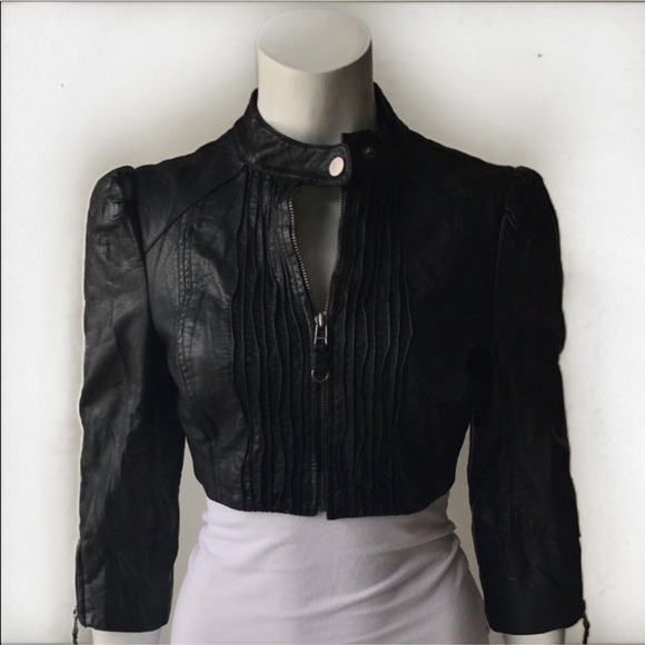 bebe Jackets & Blazers - Bebe Vegan (Faux) Crop Leather Jacket